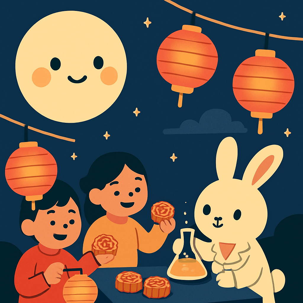 Moon Festival Rabbit Scientist Paint by diamonds art