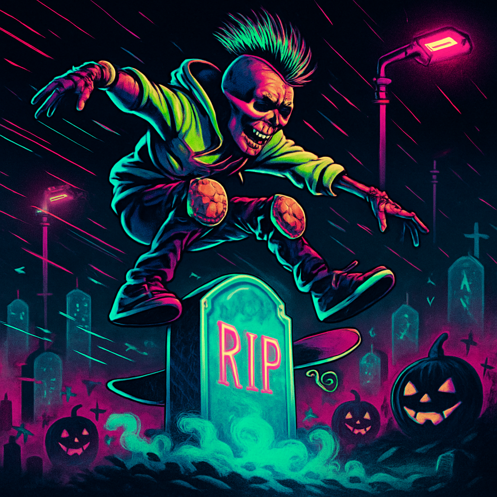 Neon Graveyard Skate Parade paint by diamonds