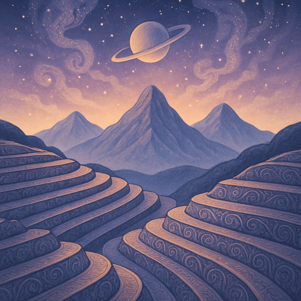 Lavender Dusk Over Galaxy Terraces diamonded painting kits