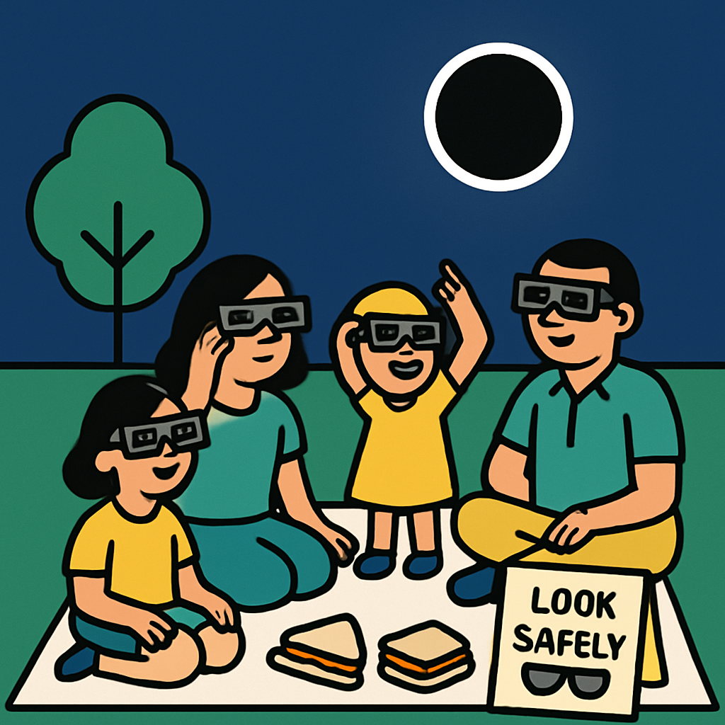 Solar Eclipse Safety Picnic DIY paint by diamonds