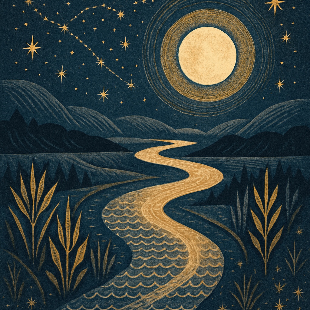 Moonlit River That Remembers Comets paint by diamond