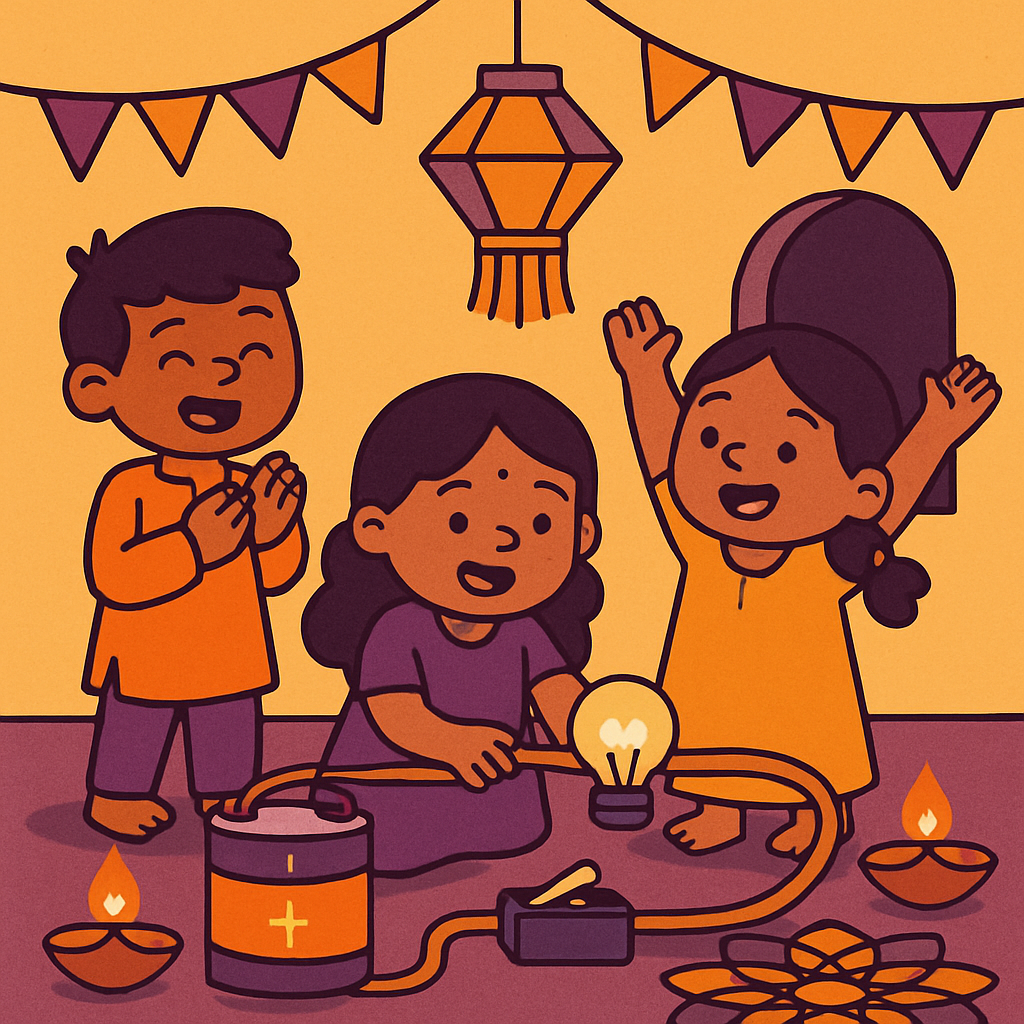 Diwali Lights Meet Simple Circuits Painting by diamonds kit