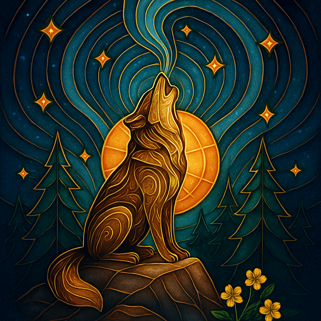 Aurora Howl Wolf Of The Teal Spiral Sky diamonded painting kits