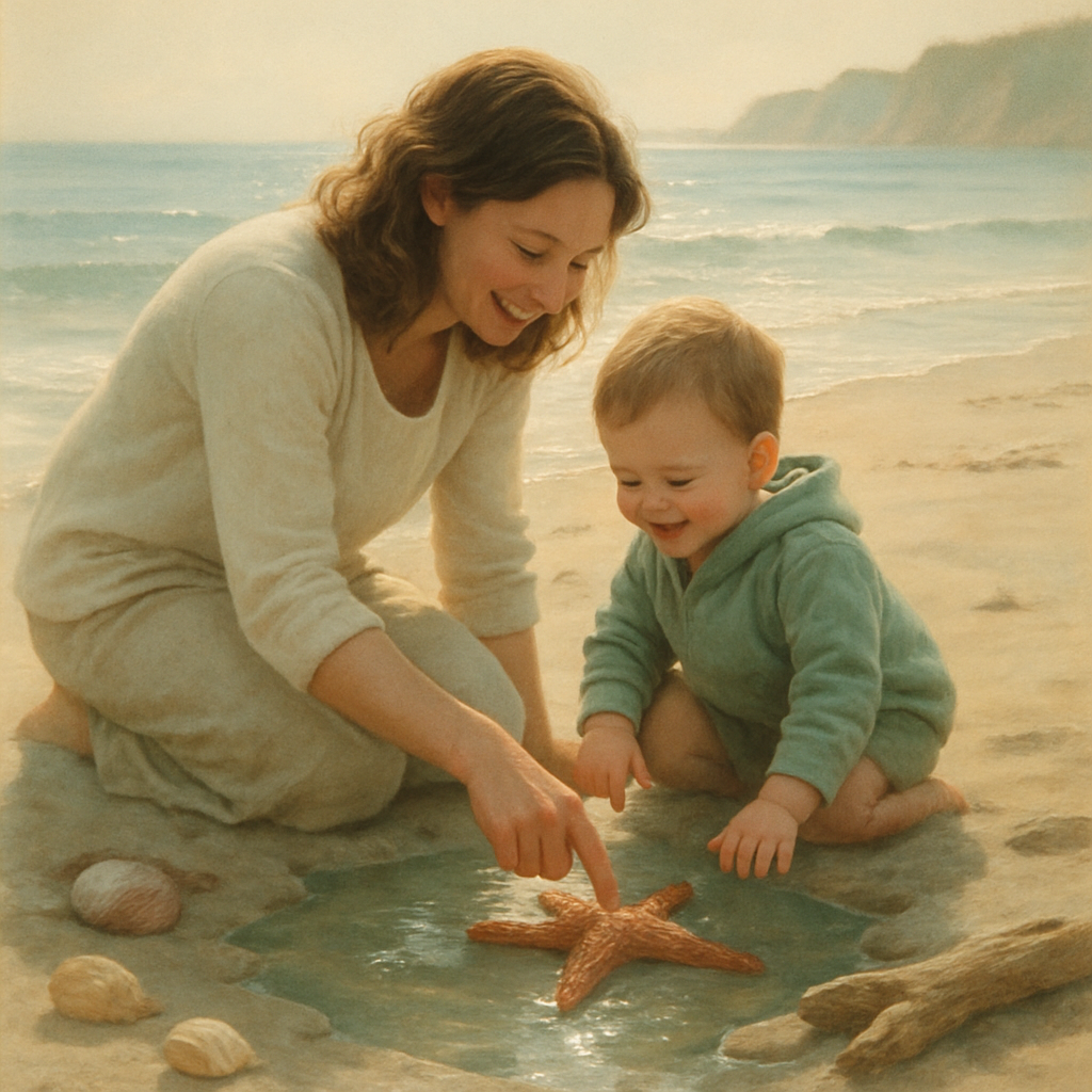 Tidepool Promises A Mothers Hand Steadying Small Wonders diamond painting