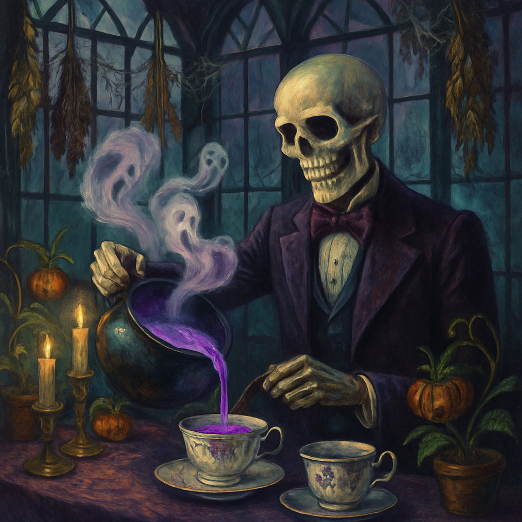 Candlelit Cauldron Tea Party In A Glasshouse paint by color