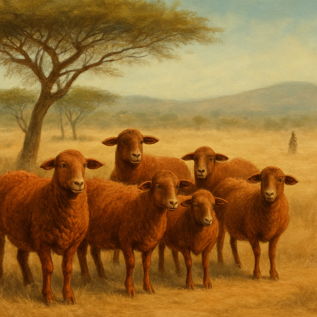 Red Maasai Sheep diamonded painting kits