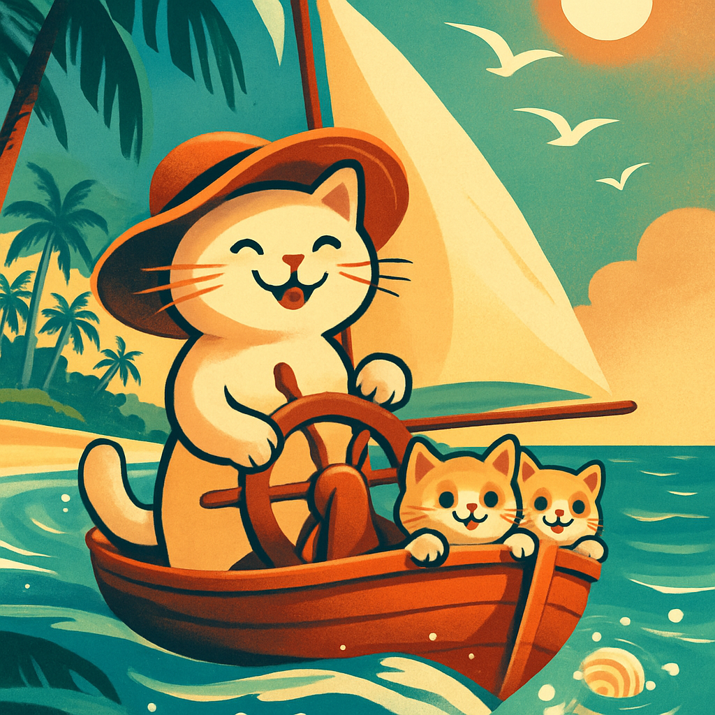 Sailboat Spritz Cat Captain diamonded painting kits