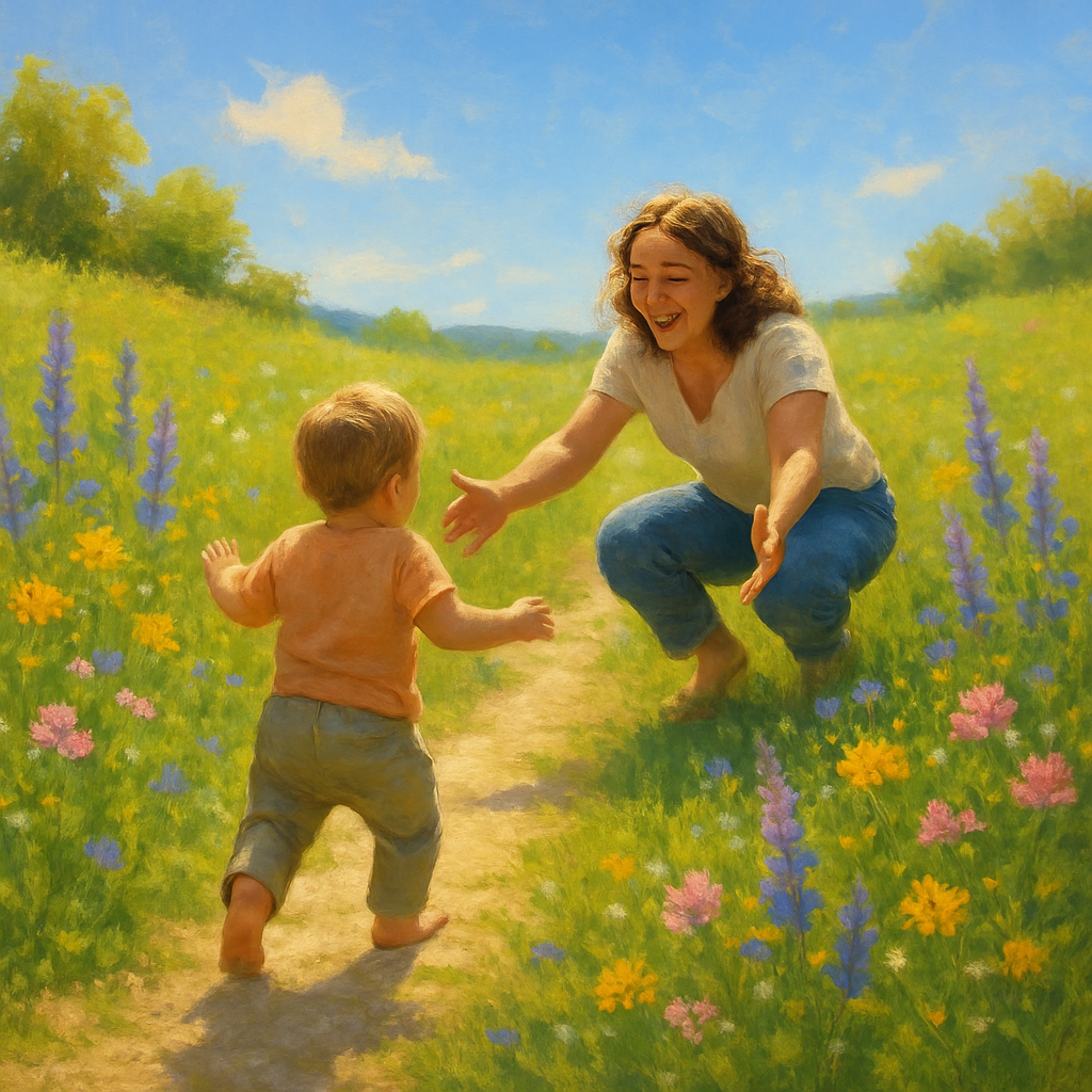 Wildflower Compass A Mothers Hug At The Edge Of First Brave Steps Paint by diamonds kits