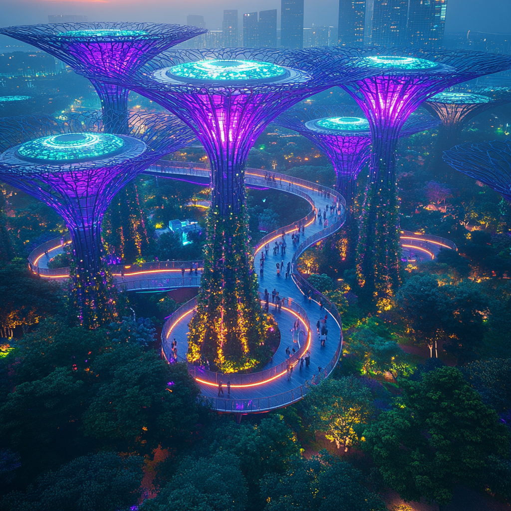 Gardens By The Bay Supertree Grove paint by diamond