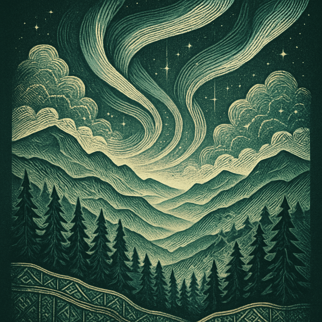 Aurora Loom Over Cedar Ridge paint by color