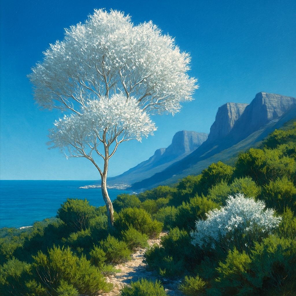 Table Mountain Ghost Tree Leucadendron Argenteum Paint by diamonds art