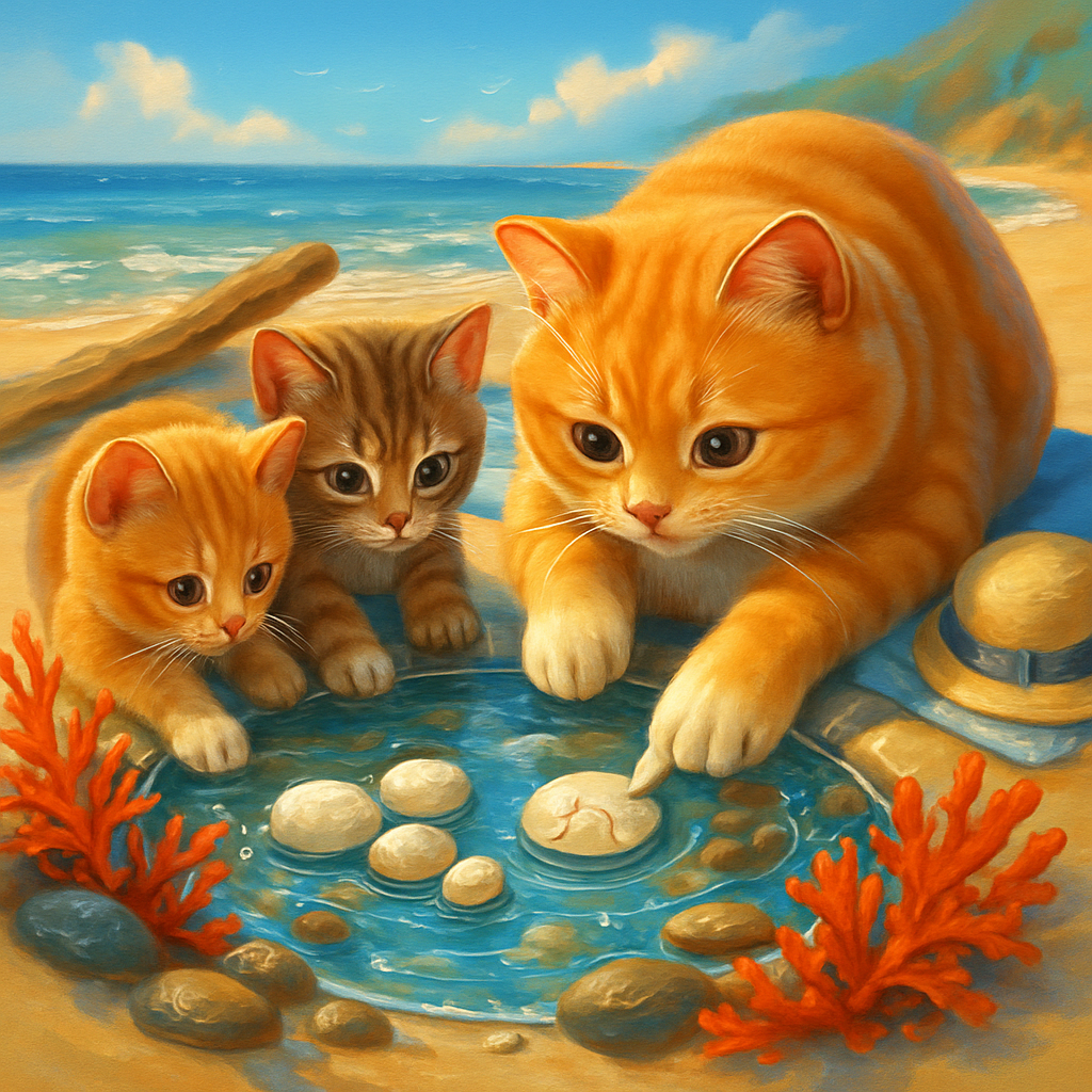 Seashell Treasure Hunt Tidepool Trio paint by color
