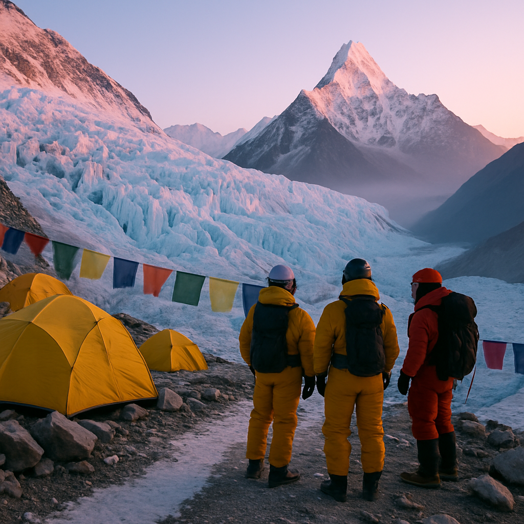 Dawn Over The Khumbu Icefall From Everest Base Camp painting diamond kit