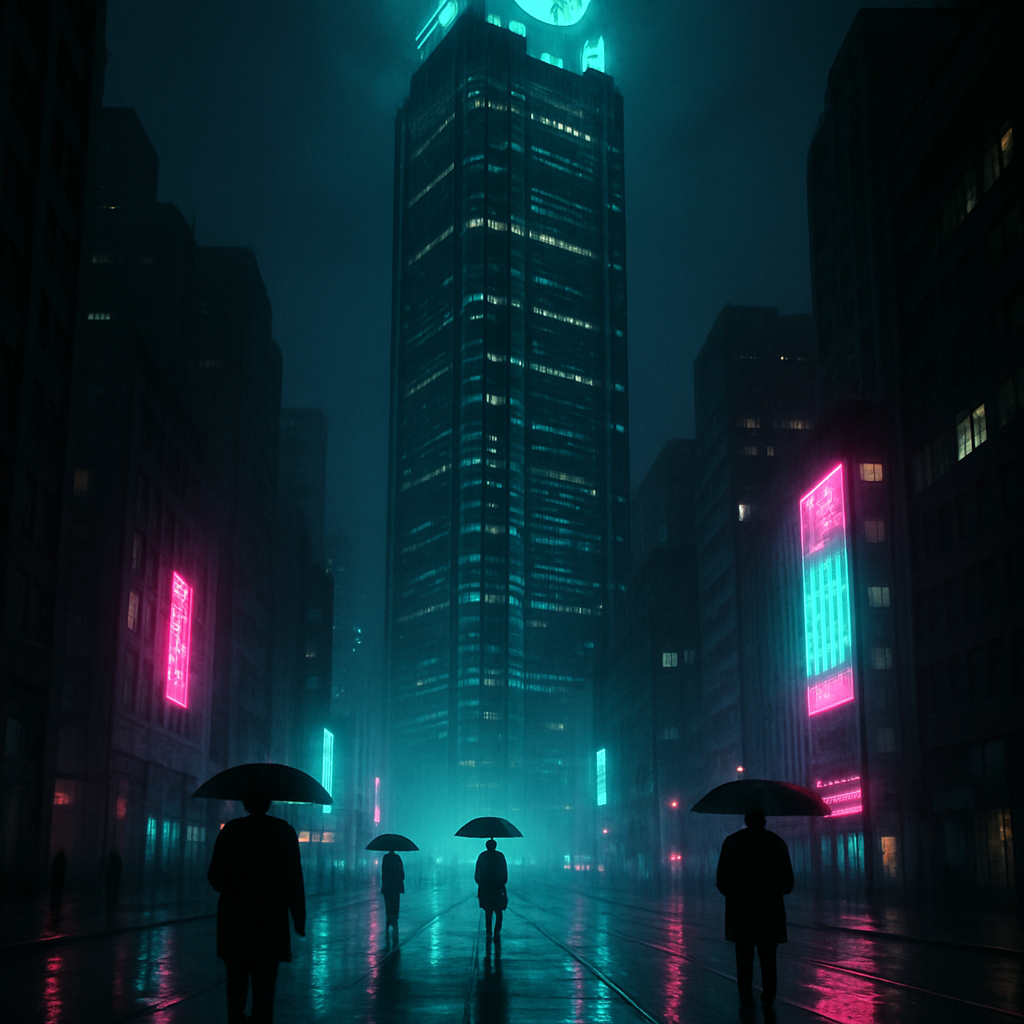 Apex Tower In A Neon Rain City Paint by diamonds kits