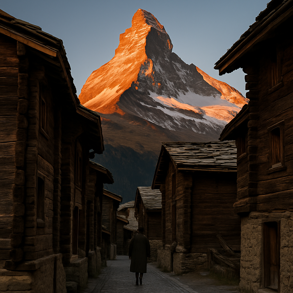 Golden Hour On The Matterhorn From Zermatt Hinterdorf Paint by diamonds kits