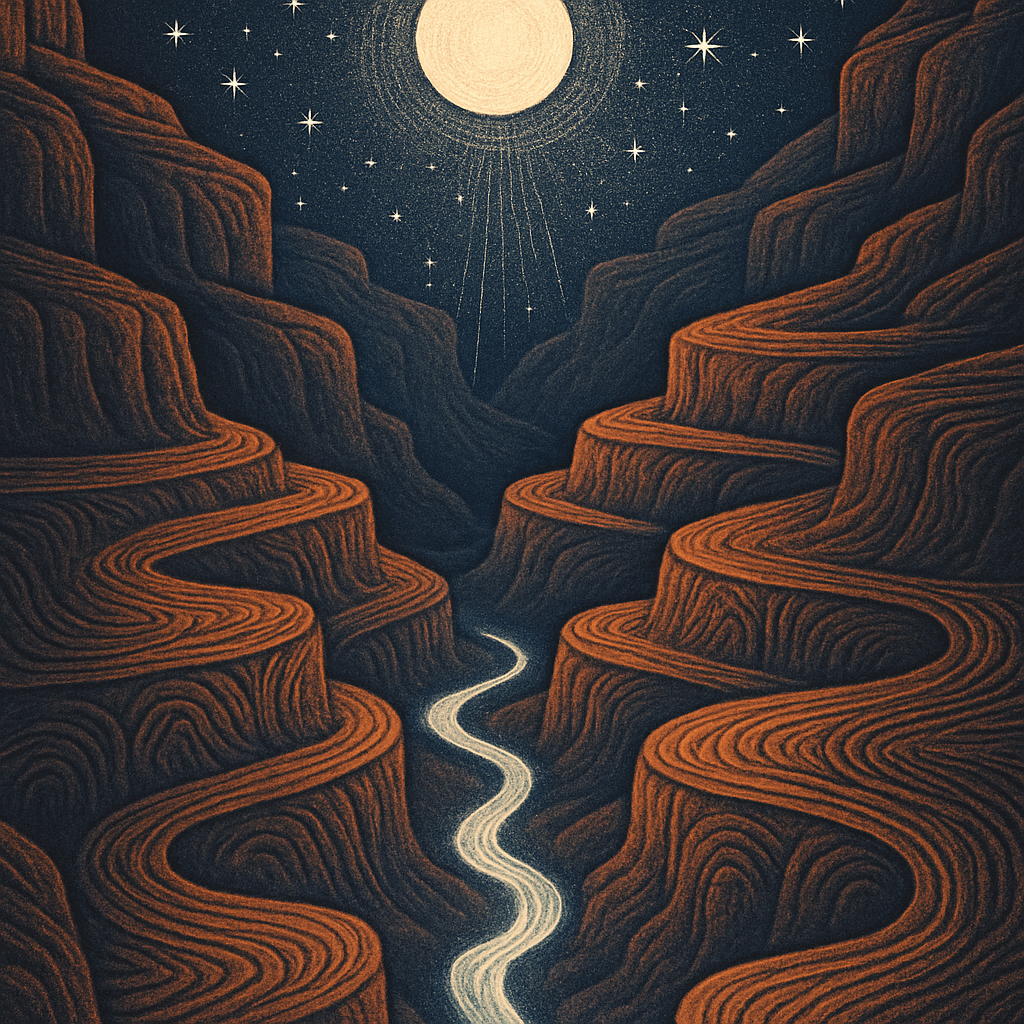 Moonlit Switchback Canyon Of Constellations paint by diamonds