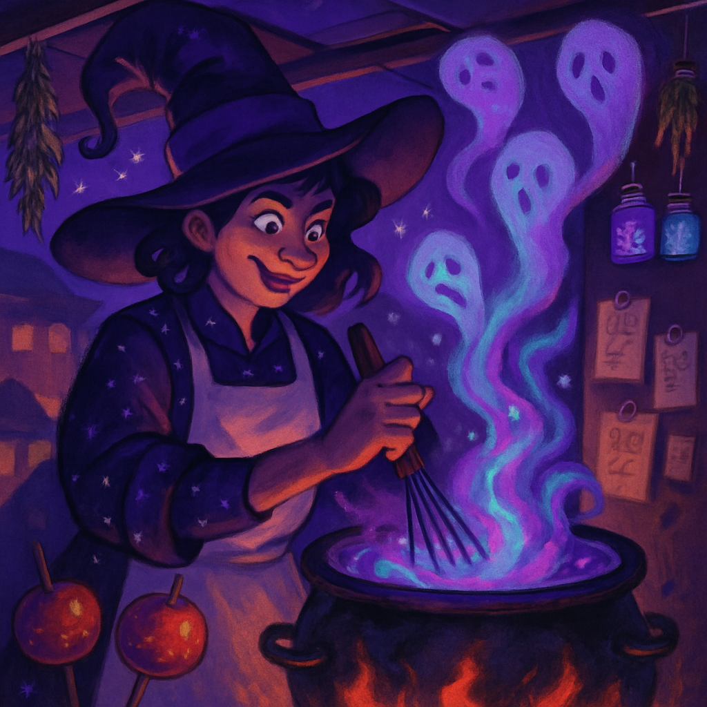 Witch Chef Stirring A Nebula Cauldron Paint by diamonds kits