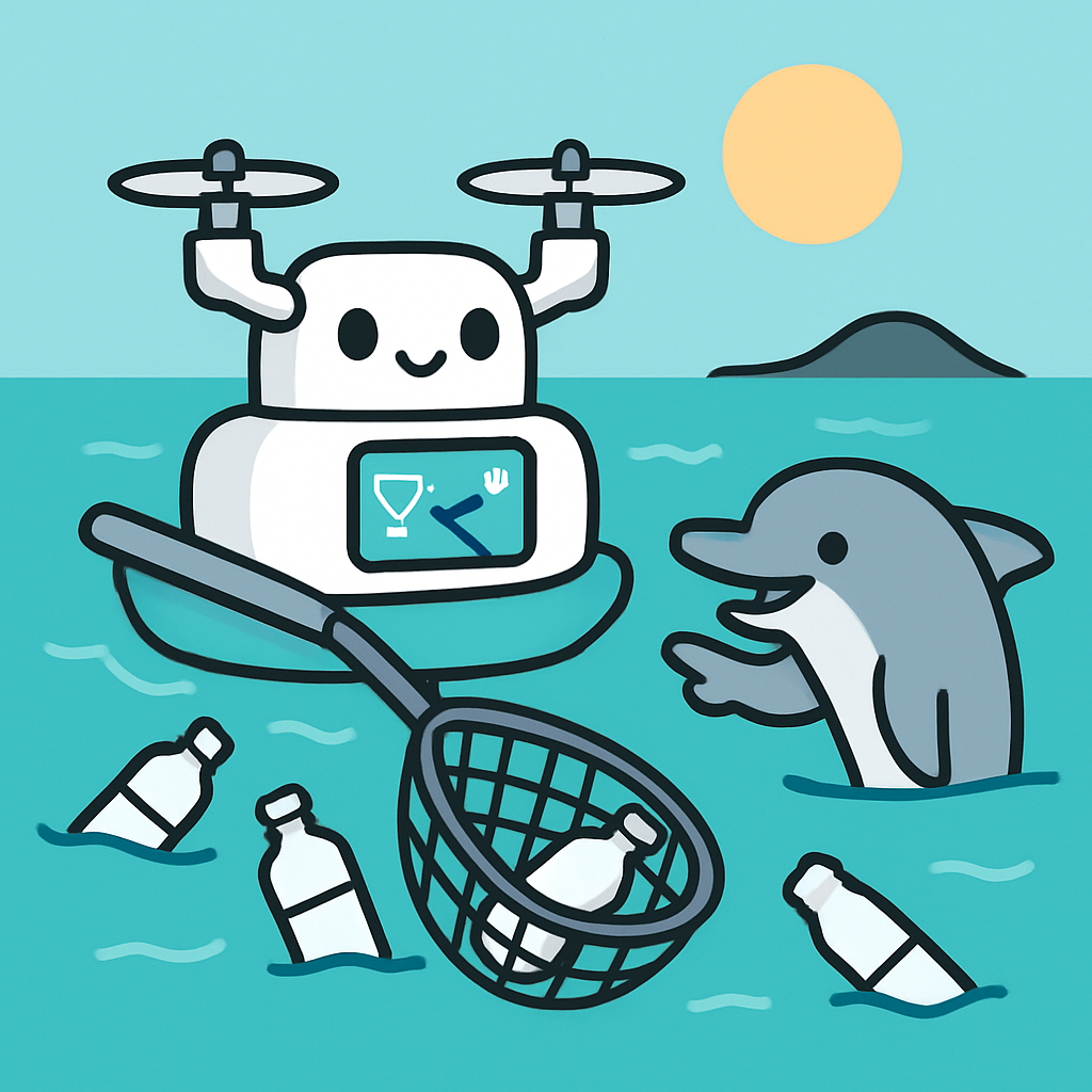 Ocean Cleanup Drone Patrol paint by diamonds