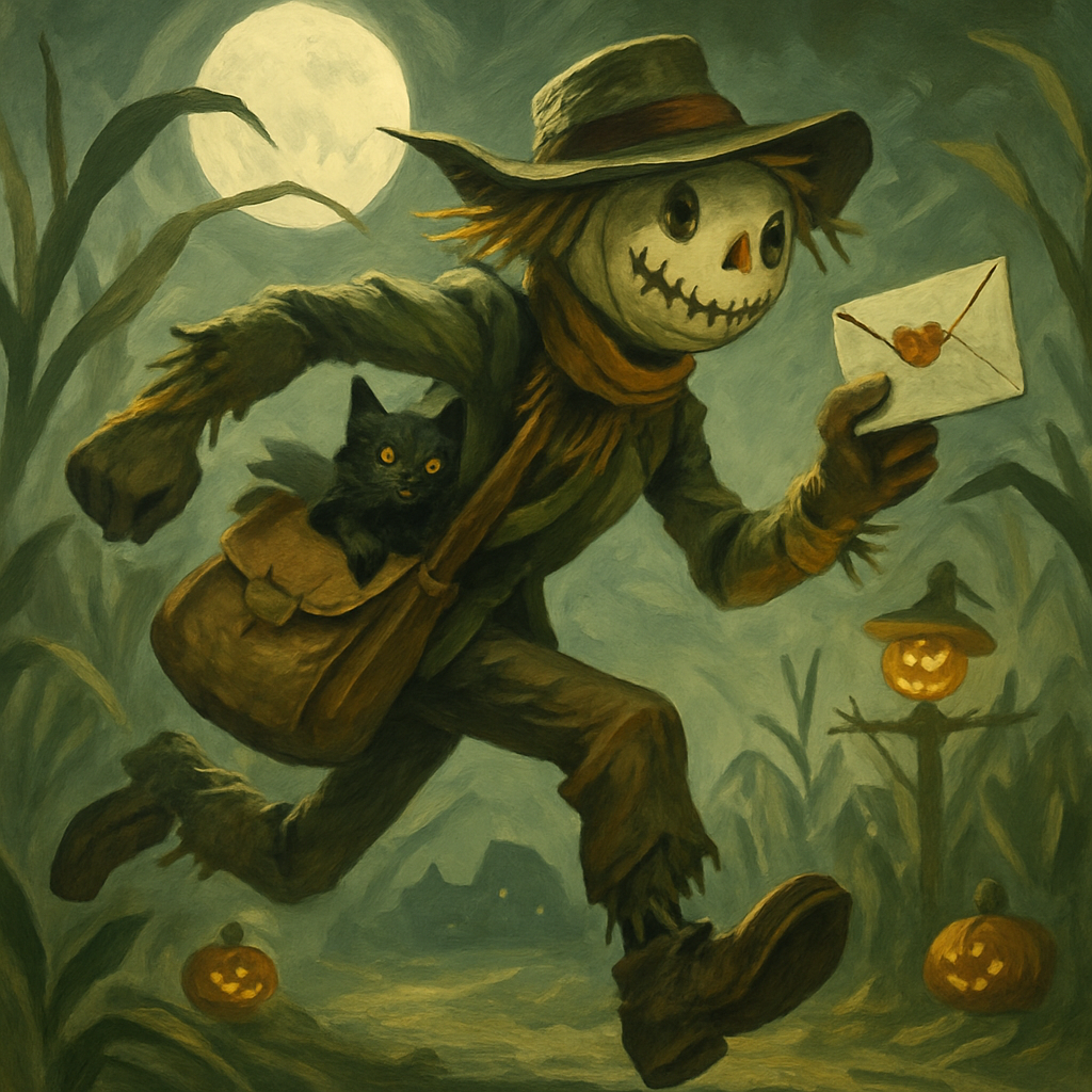 Cornfield Mail Carrier Of The Moonlit Scarecrows diamonded painting kits
