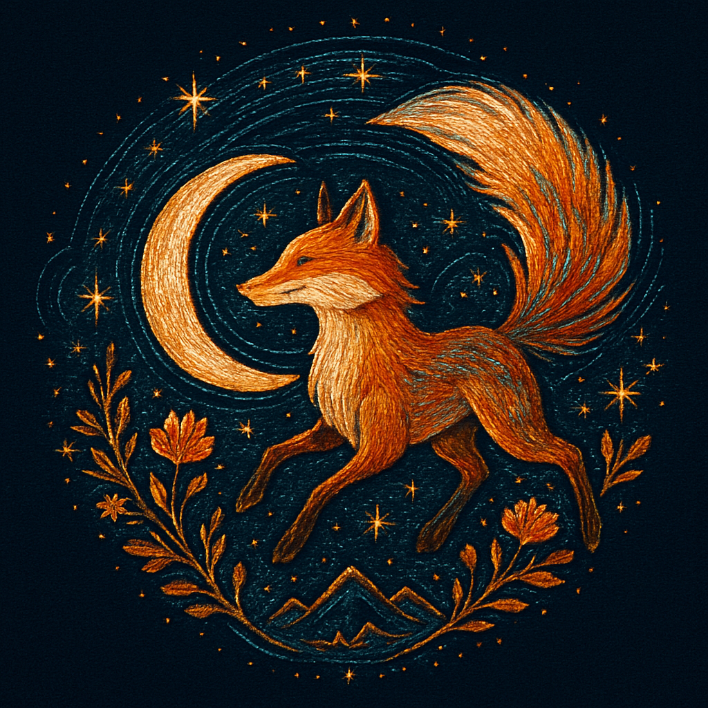 Star Loom Fox Of The Wildflower Nebula paint by diamond