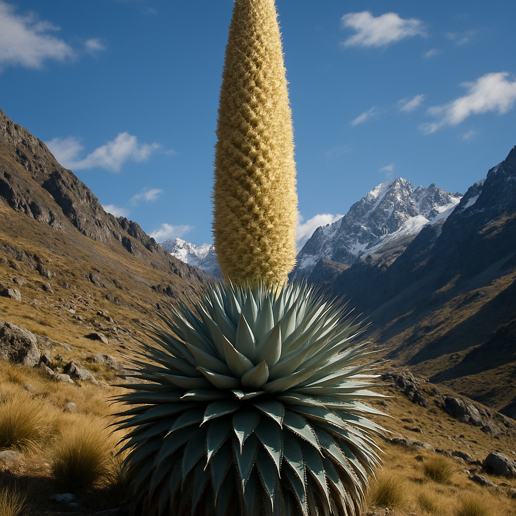 Puya Raimondii Blooming In The High Andes Painting by diamonds kit