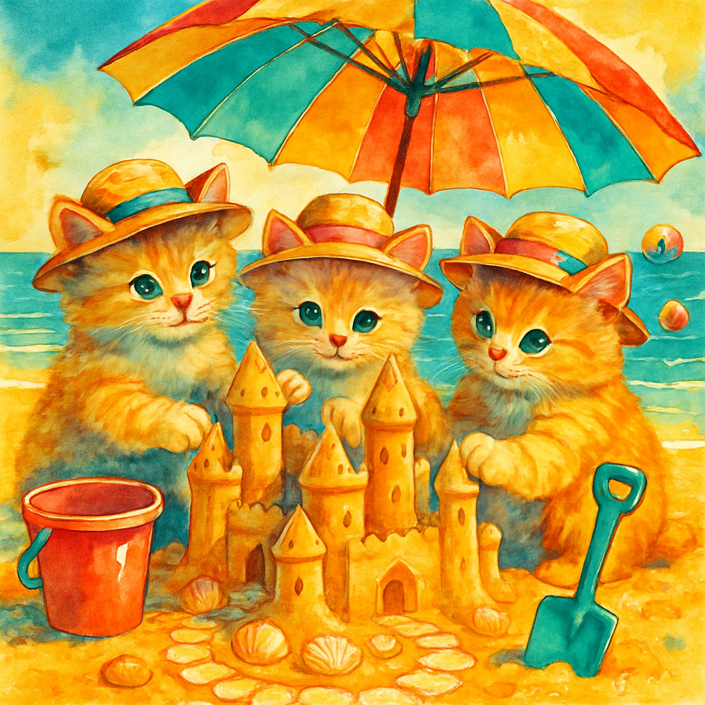 Sandcastle Engineers Under The Umbrella paint by diamond