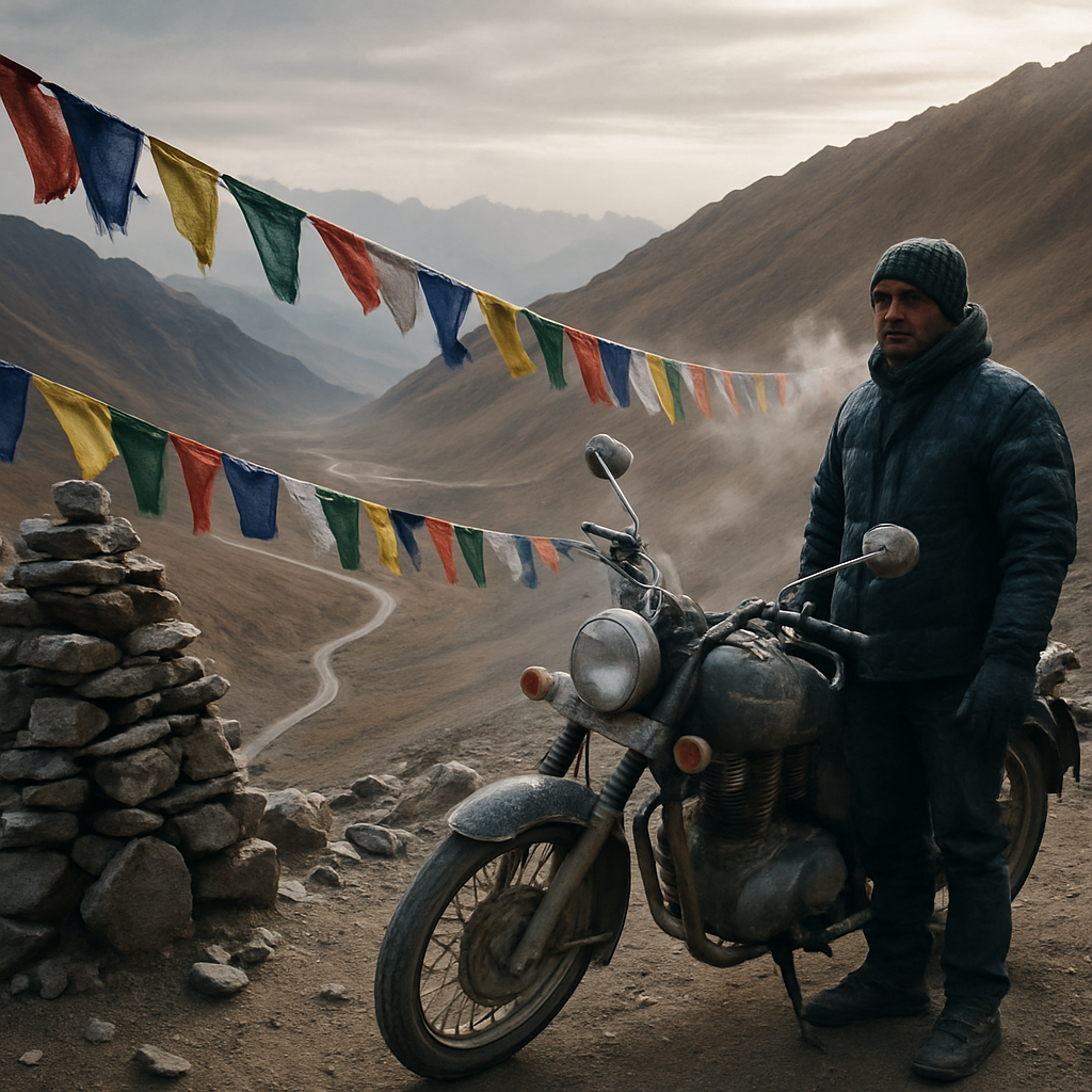 Khardung La Morning Prayer Flags And Ladakh Highlands Paint by diamonds art