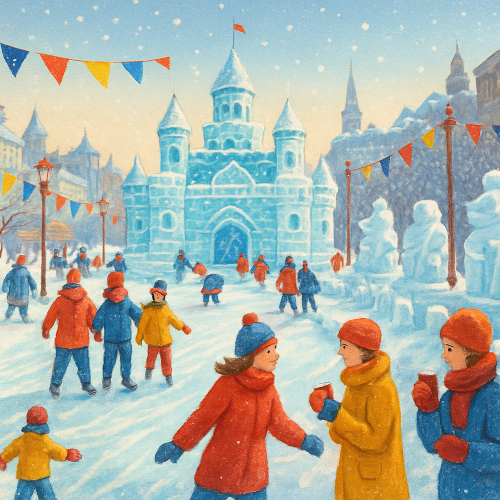 Quebec Winter Carnival paint by color