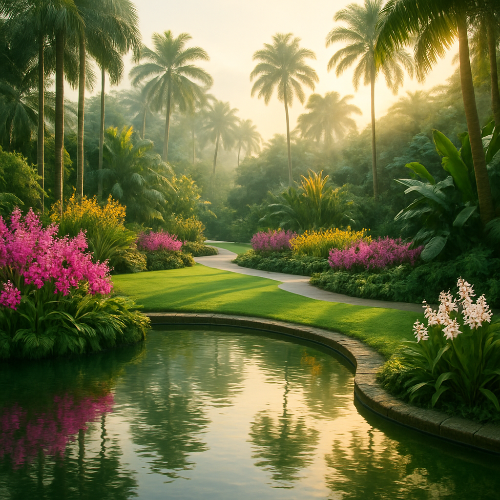 Singapore Botanic Gardens Singapore Painting by diamonds kit