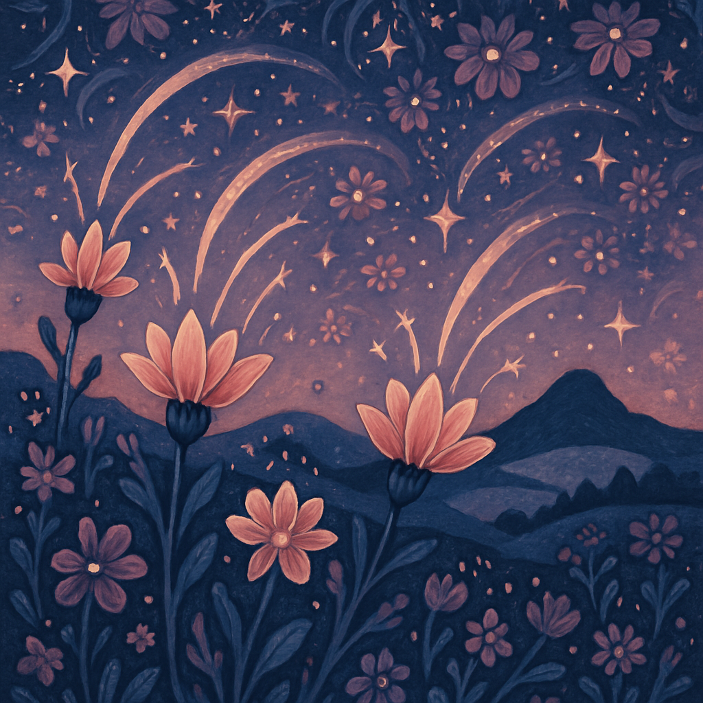 Meadow Of Comet Wildflowers At Twilight Paint by diamonds art