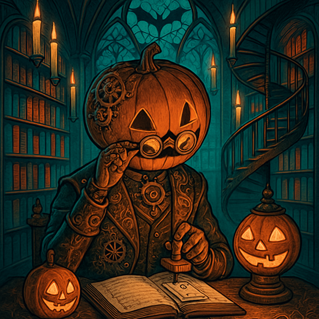 Clockwork Pumpkin Librarian Paint by diamonds kits