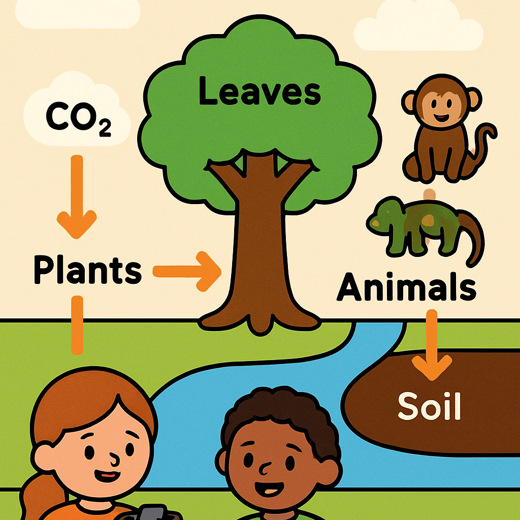 Rainforest Carbon Cycle Classroom Map painting diamond kit