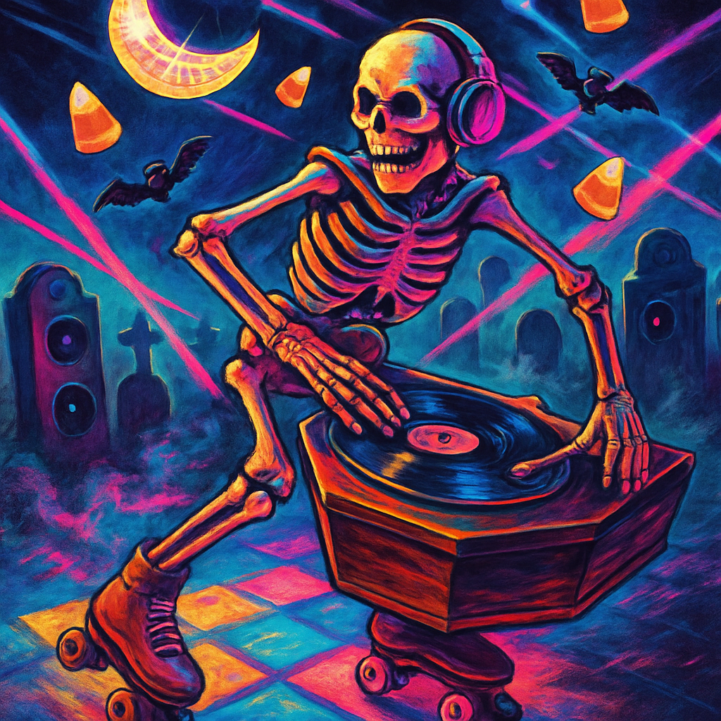 Neon Graveyard Roller Disco Painting by diamonds kit
