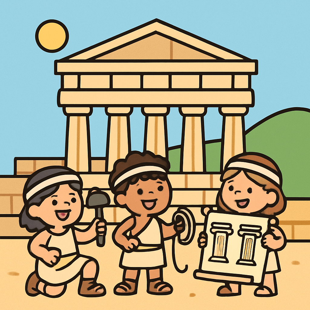 Ancient Greece Parthenon Builders Team paint by diamond