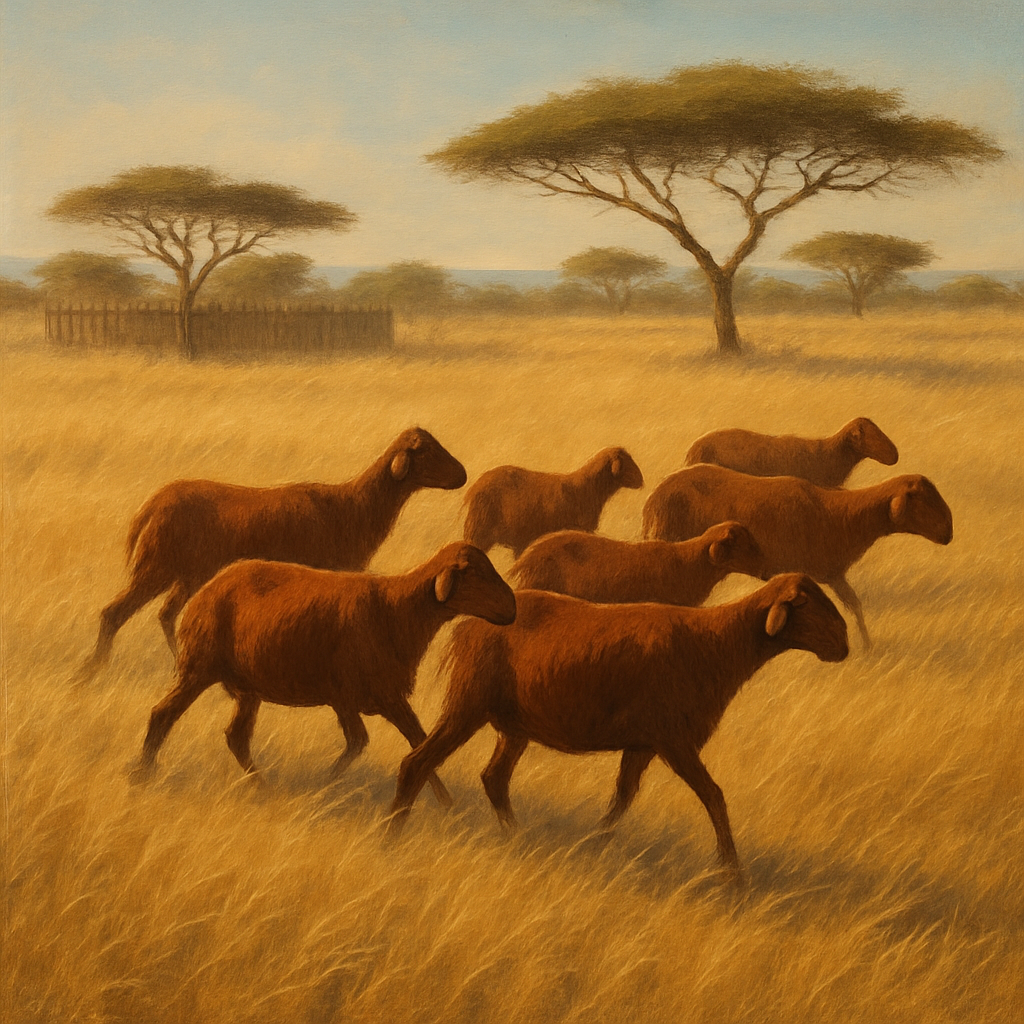 Red Maasai Sheep Kenya Tanzania paint by color