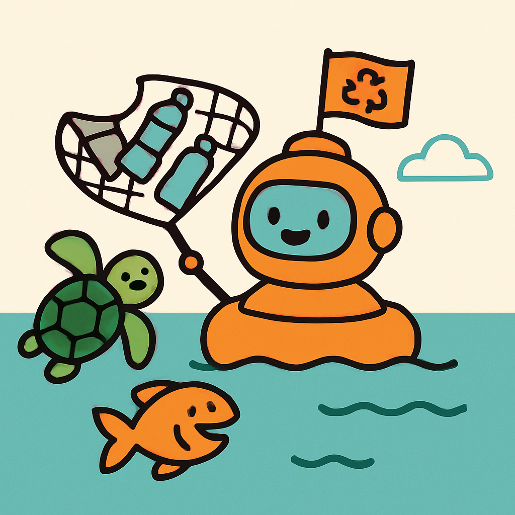 Ocean Plastic Cleanup Robot Parade Painting by diamonds kit