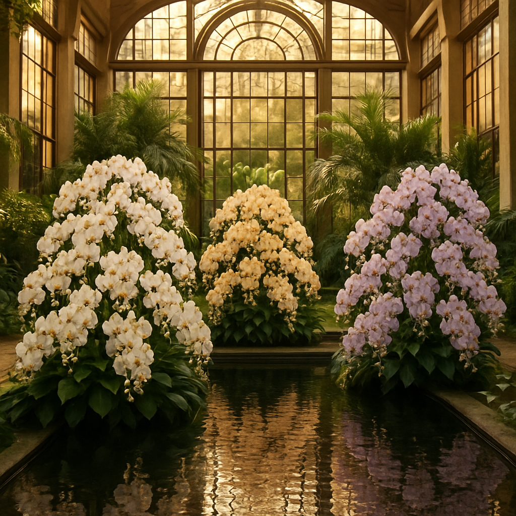Longwood Gardens Conservatory Orchid Display Paint by diamonds art