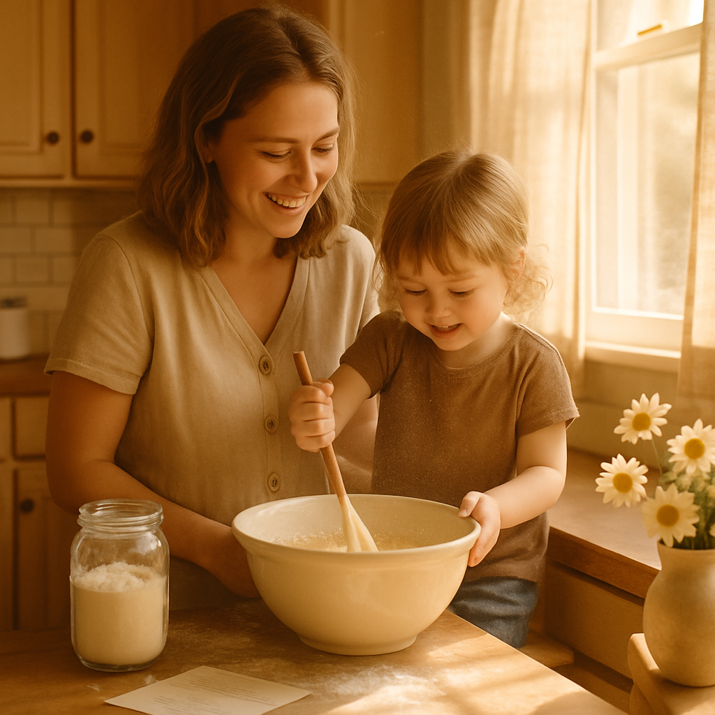 Apron Strings And Sunbeams A Kitchen Waltz Of Mother And Child DIY paint by diamonds