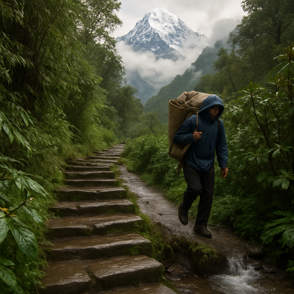 Annapurna Sanctuary Monsoon Break Above Bamboo Forest Paint by diamonds art