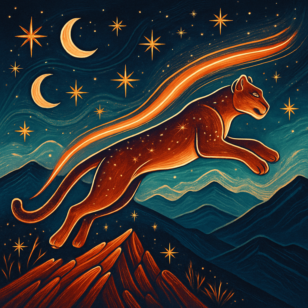 Ember Sky Mountain Lion Of The Star Ridge paint by color
