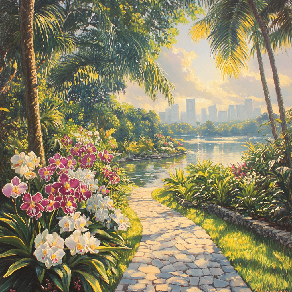Singapore Botanic Gardens And National Orchid Garden paint by diamond