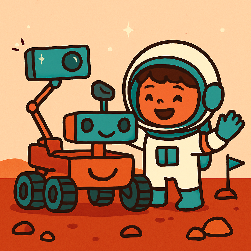 Mars Rover Science Selfie Day Painting by diamonds kit