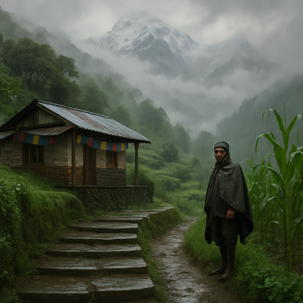 Monsoon Clouds Over Annapurna Foothill Terraces diamonded painting kits