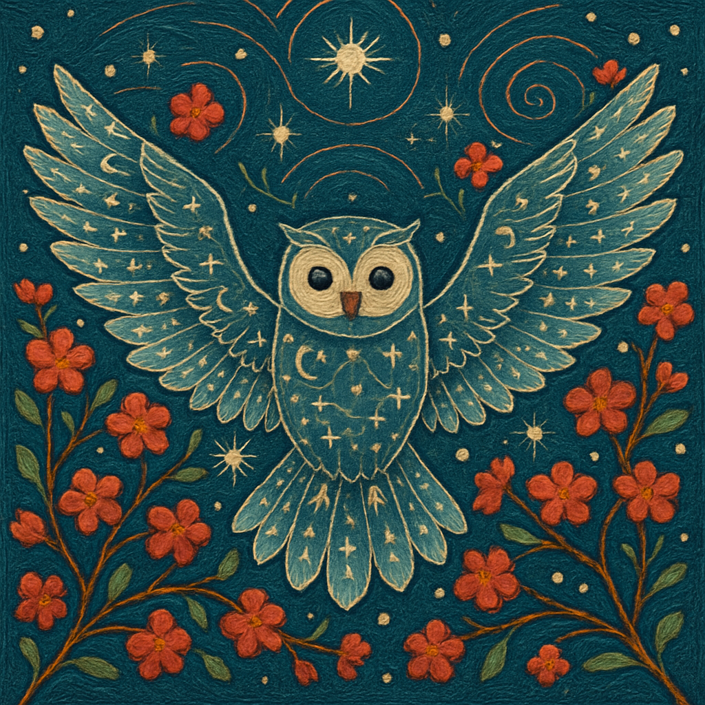 Starlace Owl In The Spiral Orchard Paint by diamonds art