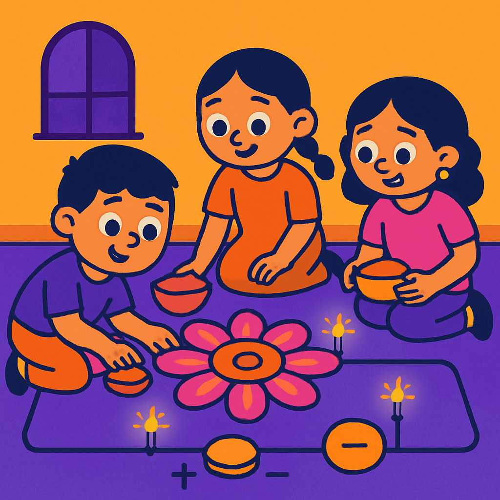 Festival Of Lights Circuit Rangoli Painting by diamonds kit