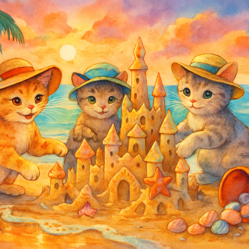 Sandcastle Engineers At Sunset Cove diamond painting