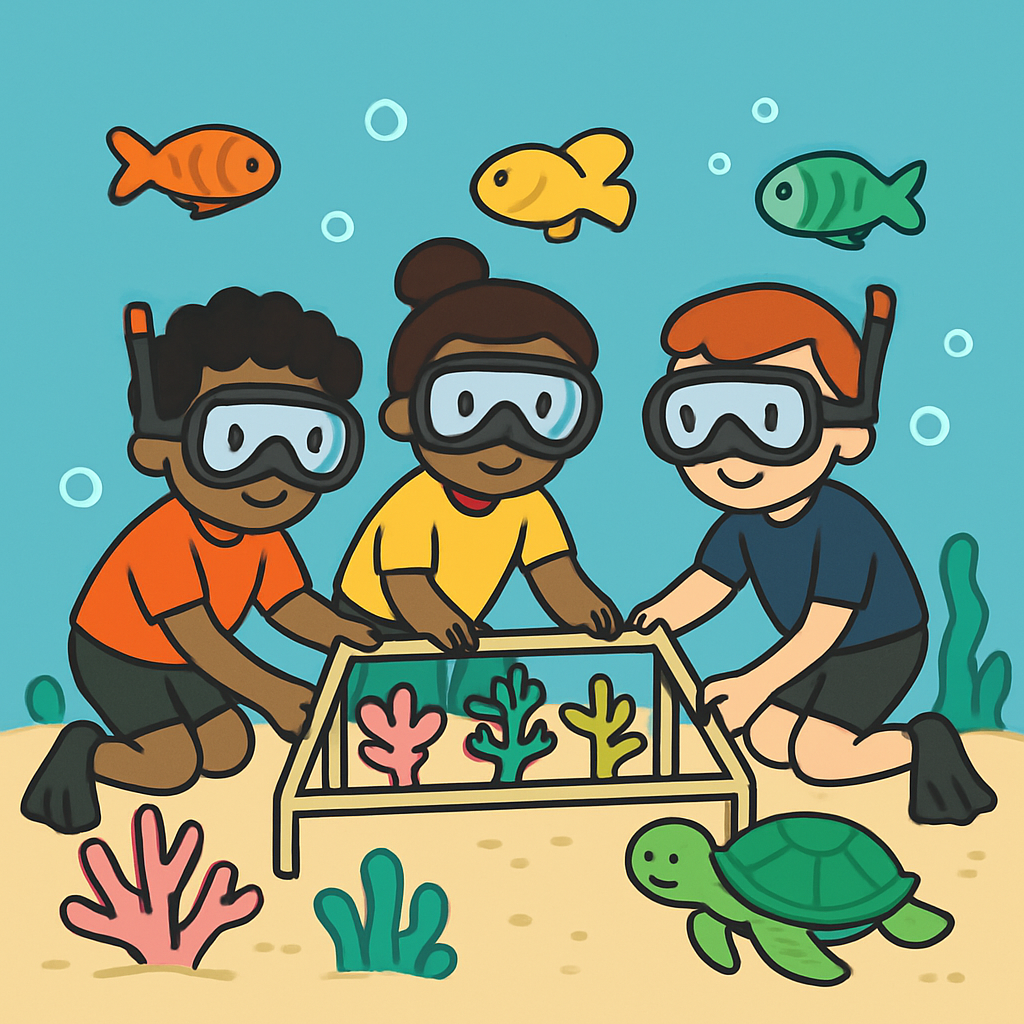 Coral Reef Rescue Team Poster painting diamond kit