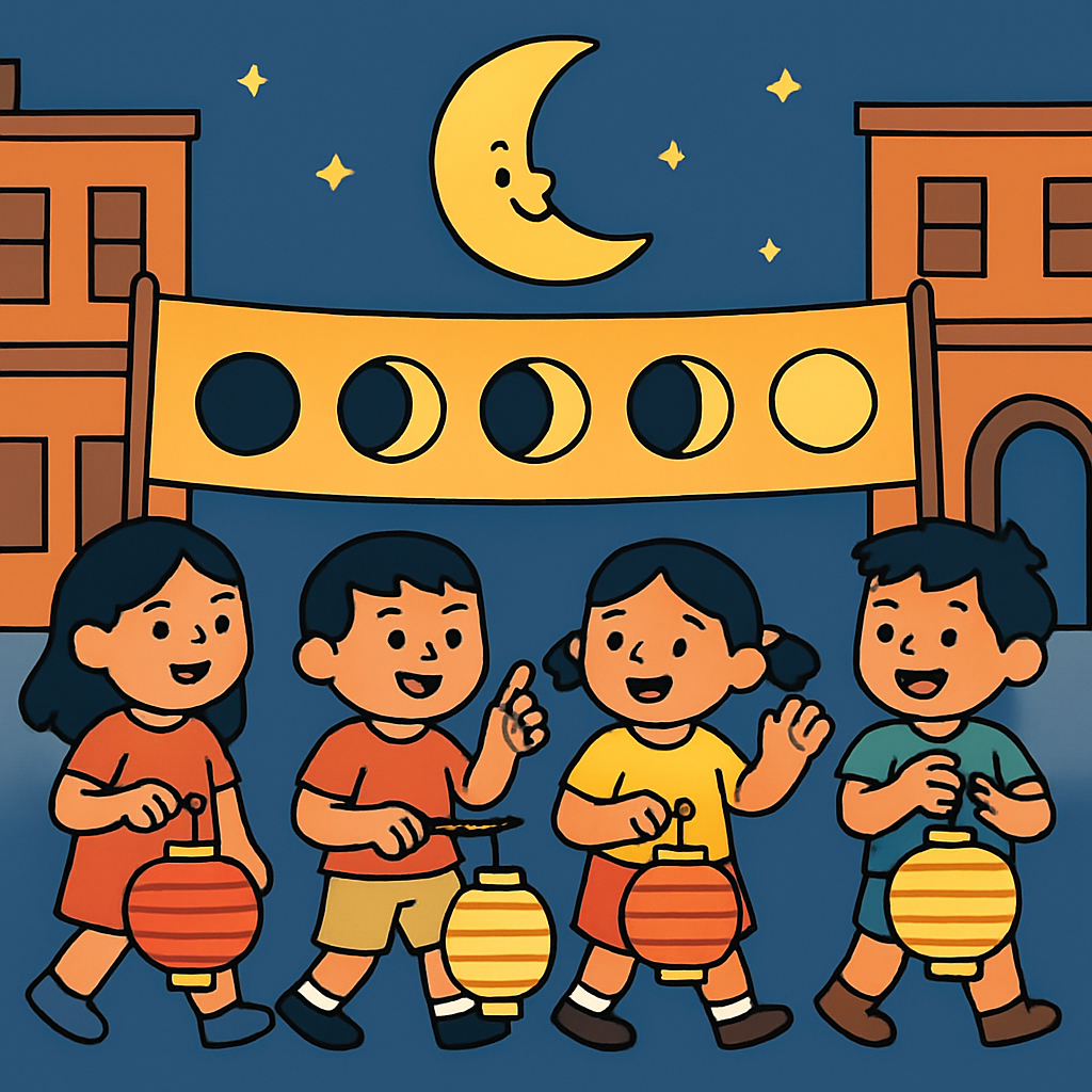 Lantern Festival Moon Math Parade DIY paint by diamonds