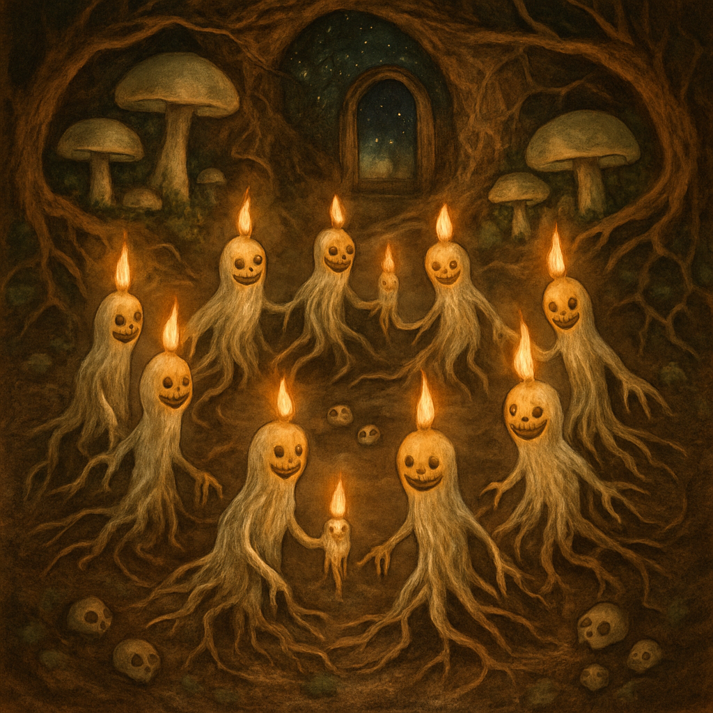 The Subterranean Parade Of Candle Root Spirits paint by color