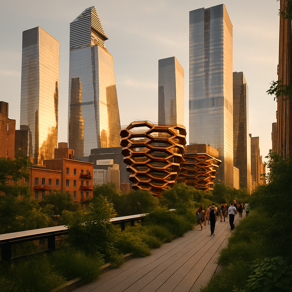 High Line And Hudson Yards New York City United States Painting by diamonds kit